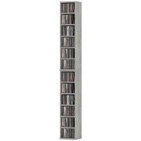 HOMCOM Set of Two 102 CD Storage Units - Cement Grey(m-10)