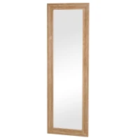 HOMCOM Espejo de Pared Cuerpo Entero 163x53,5 cm Espejo Colgante Grande de Madera Decoración para Salón Dormitorio Natural(m-11)