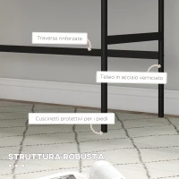 HOMCOM Scrivania da Ufficio Moderna con 2 Cassetti, in Acciaio e MDF, 106x50x77 cm, Nero e Rovere(m-5)