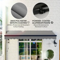 Outsunny 3.5 x 3m Electric/Manual Awning, with Remote - Dark Grey(m-5)