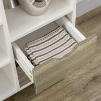 HOMCOM Buffet Sideboard, Kitchen Storage Cabinet, Bar Cabient with Removable Wine Rack, Drawers and Open Compartments, Grey(m-8)