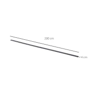 HOMCOM Gleitschienen-Bausatz für Schiebetüren, Metall, 2 m, max. 100 kg Belastbarkeit, Braun(m-3)