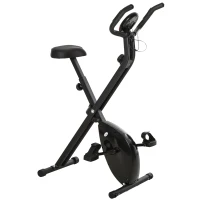 HOMCOM Bicicleta Estática Plegable Bicicleta Magnética Xbike con Resistencia Ajustable Pulsómetro Pantalla LCD Sillín Cómodo Acero(m-1)