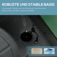 HOMCOM Rollbarer Basketballständer, Verstellbarer Basketballkorb, freistehend, Kunststoff, Stahl, 75L x 83B x 205-261H cm(m-6)