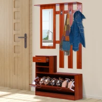 Homcom Ensemble Meubles d'Entrée en Bois Marron 90 x 22 x 116 cm(m-2)