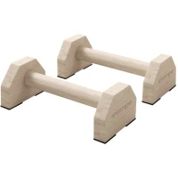SPORTNOW Wooden Parralletes Bars, Push Up Handles with Non-Slip Base, Calisthenics Equipment, for Home Gym, Training(m-11)