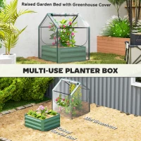 Outsunny 61 x 61cm Garden Planter Bed, with Cover - Green(m-4)