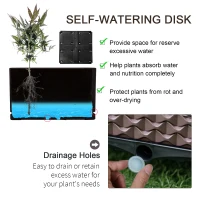 Outsunny 50cm x 50cm x 46.5cm Set of 4 41L Garden Raised Bed Kit, PP DIY Elevated Planter Box, Flower Vegetables Planting Container with Self-Watering Design and Drainage Holes(m-5)