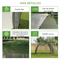 PawHut Gallinero para Exterior 304x375x220 cm Cubierta de Tela Oxford Resistente a los Rayos UV e Impermeable para Patio Plata(m-7)