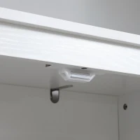 HOMCOM Mobile Cucina a 4 Ante con Mensole Regolabili e Base Rialzata in Legno, 80x40x182cm, Bianco(m-9)