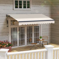 Outsunny 3.5 x 3m Electric/Manual Awning, with Remote - Beige(m-8)