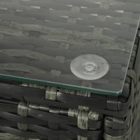 Outsunny Four-Piece Rattan Sofa Set - Orange/Grey(m-9)