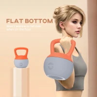 SPORTNOW 10KG Soft Kettlebell, Kettle Bell with Non-Slip Handle for Home Gym, Weight Lifting, Strength Training, Orange/Grey(m-6)