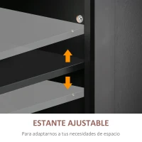 HOMCOM Isla de Cocina con Ruedas Mueble Auxiliar de Cocina con Especiero y Barra Lateral 111x44,5x82,5 cm Negro(m-5)