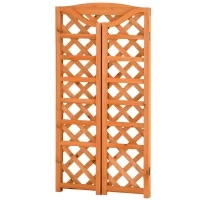 Outsunny Étagère à Fleurs Pliable Étagère à Fleurs Supports de Pots Porte Plante - 4 niveaux à Lattes réglables - pan arrière Treillis - Bois Sapin pré-huilé pour Intérieur Balcon Jardin Terrasse(m-5)