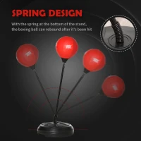 HOMCOM Kids Punching Bag with Stand, Free Standing Boxing Bag Set, Speed Bag with Speedball Adjustable Height from 122cm to 154cm for Ages 8-10 Years(m-6)