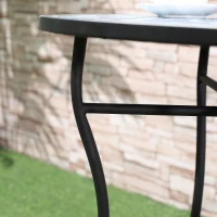 Outsunny Set da Giardino 3 Pezzi, Tavolino e 2 Sedie Pieghevoli con Mosaico, Blu(m-7)