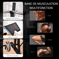 HOMCOM Banc de musculation multifonction réglable inclinable pour fitness complet acier 155 x 56,5 x 120 cm noir(m-5)