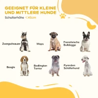 PawHut Hunde-Absperrgitter, faltbar, rutschfest, Stützfüße, Holzrahmen, 206x35,5x76 cm, Weiß(m-6)