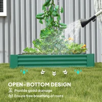 Outsunny 180 x 90cm Galvanised Steel Open Planter - Green(m-6)