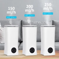 HOMCOM 2L Cool Mist Humidifier Ultrasonic Air Humidifier with 7-Colour Lights, 3 Adjustable Mist Mode, Auto Shut Off, 8-10 Working Hours for Home, White(m-4)