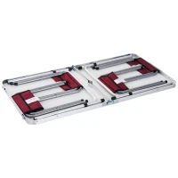 Outsunny Mesa Maleta de Aluminio 4 Taburete Plegable Portátil para Acampada Picnic Jardín Terraza Conjunto Muebles Exterior Altura Ajustable(m-8)