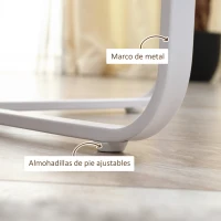 HOMCOM Juego de 2 Mesas de Centro Ø65x32 cm y Ø45x26 cm con Encimera de Madera y Patas de Metal Natural y Blanco(m-5)