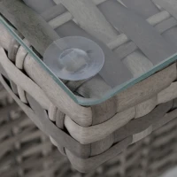 Outsunny Salotto da Giardino Set 3 Pz con 2 Divani da Esterno e 1 Tavolo da Giardino in Rattan Sintetico Grigio(m-7)