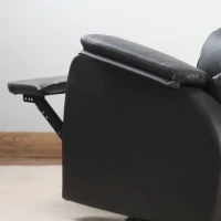 HOMCOM Sillón Relax Reclinable Manual Tapizado en PU con Reposapiés Retráctil Asiento y Respaldo Extra Acolchados para Salón Oficina Dormitorio 75x92x99 cm Marrón(m-9)