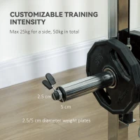 SPORTNOW 3-in-1 Smith Machine with Dual Cable Pulley System, Chest Press Station, 17-Level Squat Rack and Barbell Bar(m-5)