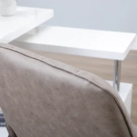 Vinsetto Office Desk Chair, Microfibre Vanity Chair with Adjustable Height, Armrest, Swivel Chair for Home, Light Grey(m-8)