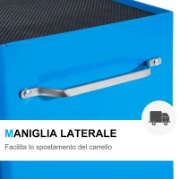 HOMCOM Carrello Porta Utensili Attrezzi Attrezzatura con Cassettiera Azzurro 61.5 x 33 x 82.5cm(m-6)