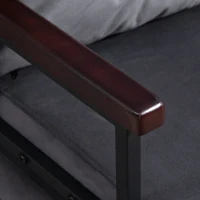 HOMCOM 4-in-1 Velvet-Feel Single Chair Bed, with Pillow - Charcoal Grey(m-8)