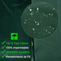 Outsunny Funda para Muebles de Jardín 245x165x55 cm Cubierta de Protección de Exterior con Ojales de Aluminio y Tela Oxford Impermeable para Terraza Patio Balcón Verde(m-4)