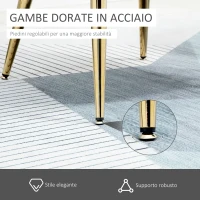 HOMCOM Poltrona in Velluto Imbottita con Schienale a Conchiglia e Gambe in Acciaio per Camera e Salotto, 63x65x84cm, Crema(m-6)