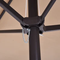 Outsunny 4.6m Garden Parasol Double-Sided Sun Umbrella Patio Market Shelter Canopy Shade with Weight Base, Tan(m-9)