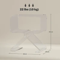 HOMCOM Tavolino Basso Geometrico a 2 Livelli  in Acrilico con Gambe Triangolari, 40x30x45 cm, Trasparente(m-3)