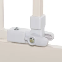 PawHut Barrera de Seguridad para Puertas y Escaleras Barrera para Perros Mascotas con Cierre Automático Extensión 17,5 cm Metal 74-97,5x104,1 cm Blanco(m-8)