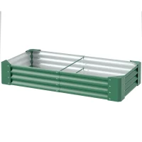 Outsunny 180 x 90cm Galvanised Steel Open Planter - Green(m-11)