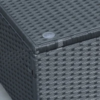 Outsunny Garten Beistelltisch Couchtisch Gartentisch Balkontisch Polyrattan Schwarz 85 x 50 x 39 cm(m-9)