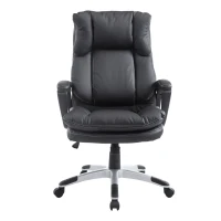 HOMCOM Silla Ejecutiva de Escritorio Silla de Despacho con Ruedas y Reposabrazos Altura Ajustable 66x71x110-120,5 cm Negro(m-10)