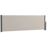 Outsunny Seitenmarkise, Seitenrollo, ausziehbar, Sichtschutz, Aluminium/Polyester, 3 x 1 m, Hellgrau(m-10)