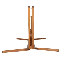 Outsunny Soporte para Hamaca de Madera Plegable Ajustable de 3 Niveles Estructura para Hamaca 217-380 cm de Longitud Carga Máx. 150 kg para Jardín Terraza 388x120x89 cm Teca(m-8)