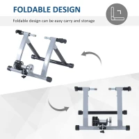 HOMCOM Turbo Trainer Magnetic Bike Trainer Indoor Exercise Bike Trainer Stand Magnetic Resistance Bicycle Training Stand for Mountain & Road Bikes 26'' to 28'' and 700C Wheels, Sliver(m-4)