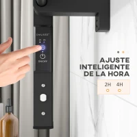 HOMCOM Toallero Eléctrico de Pared o Suelo con Función de Temporizador y 8 Barras 53x35x90 cm Negro(m-5)