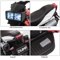 HOMCOM Elektro-Kindermotorrad für Kinder 37-95 Monate Rot+Weiß(m-7)