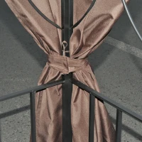 Outsunny 3 x 3 m Garden Gazebo Double Roof Marquee Patio Wedding Party Tent Canopy Shelter with Sidewalls (Brown)(m-8)