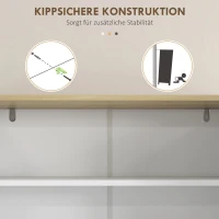 HOMCOM Küchenschrank Küchenbuffet Hochschrank, 1 Schublade, 1 Regal, 80 cm x 40 cm x 180 cm, Weiß(m-7)