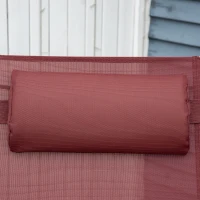 Outsunny Sonnenliege, 5-stufig neigbare Rückenlehne, mit Kissen, klappbar, rostfreies Metallgestell, 137 x 63,5 x 100,5 cm, Rot(m-9)