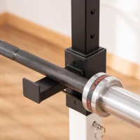 HOMCOM Porta Bilanciere Universale in Acciaio, Altezza Regolabile su 12 Livelli, Carico Massimo 150kg(m-8)